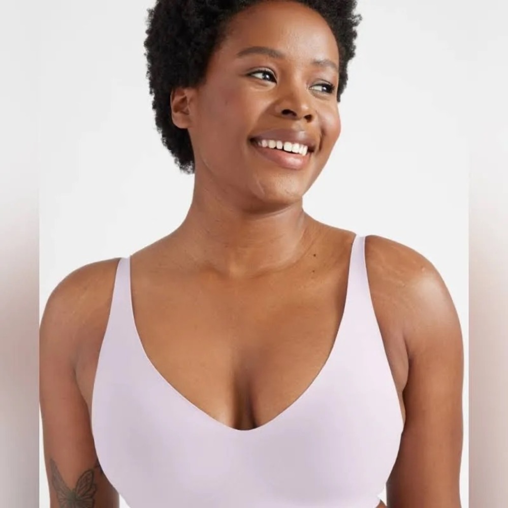 knix padded v-neck bra thin strap orchid sz 4 fits 32C 32D 34C 34D NWT